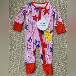 red white and blue baby pajamas